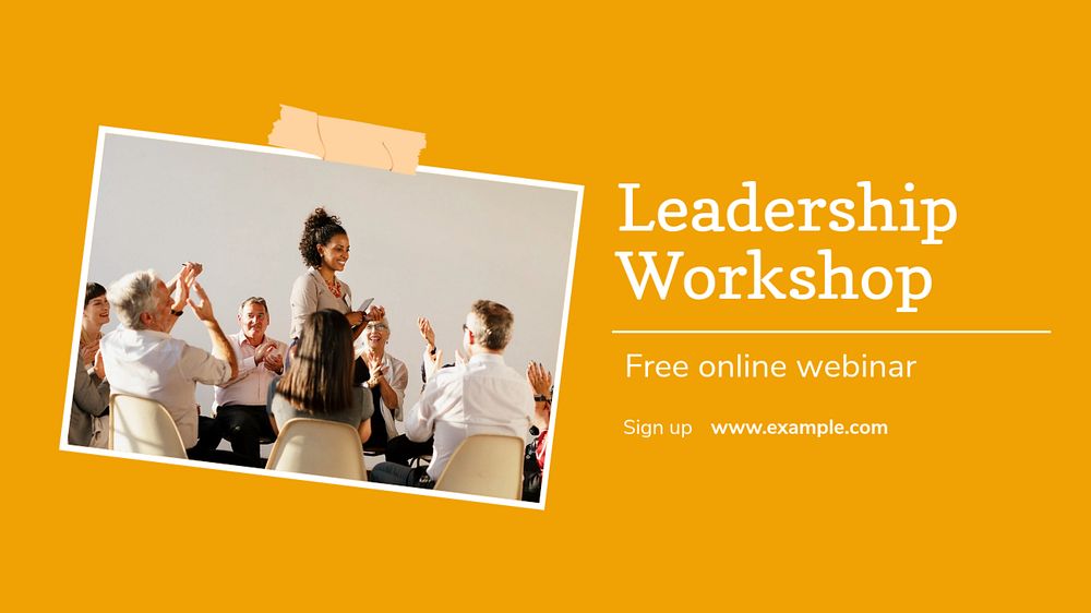 Leadership workshop blog banner template, editable text