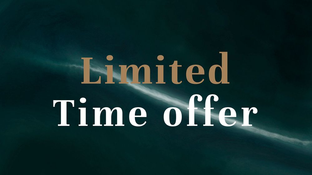 Limited offer blog banner template, editable dark aesthetic design