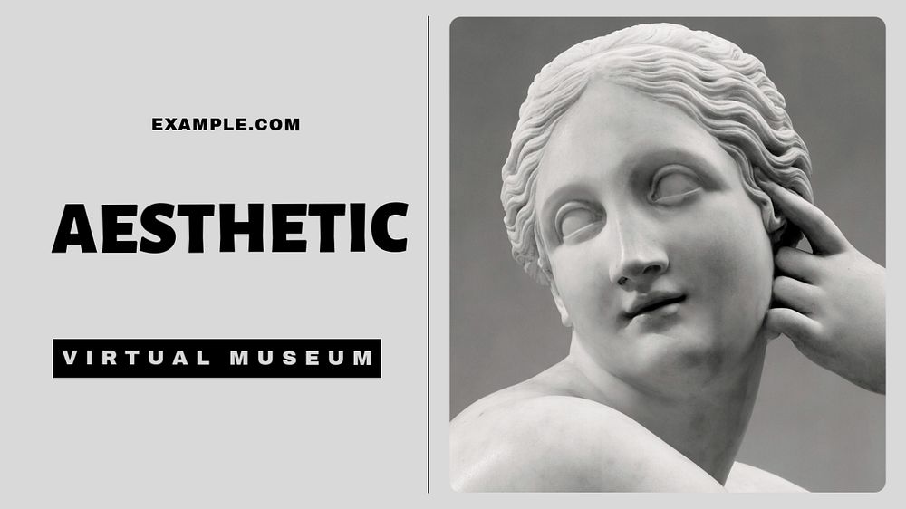 Aesthetic art museum blog banner template, editable text & design