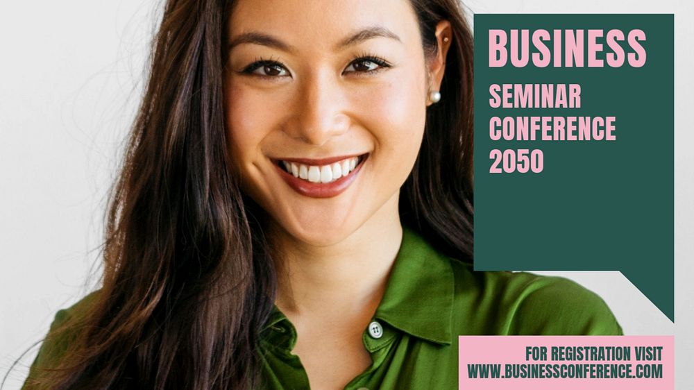 Business conference advertisement blog banner template, editable text & design