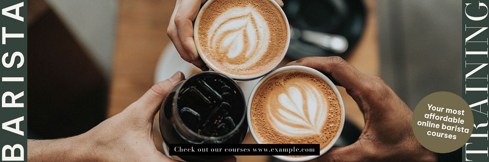 Barista training email header template, editable design