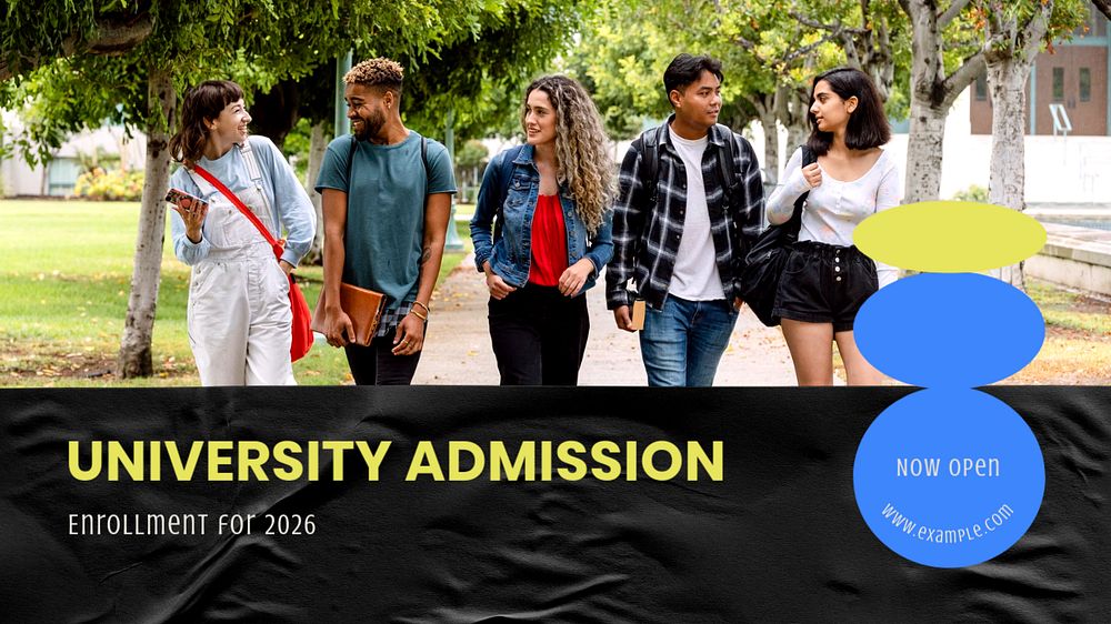 University admission blog banner template, editable text