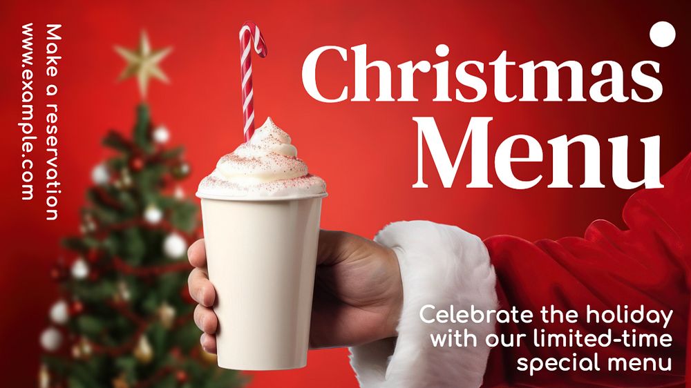 Christmas menu blog banner template