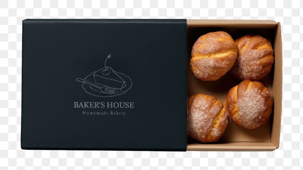 Pastry snack box editable mockup element