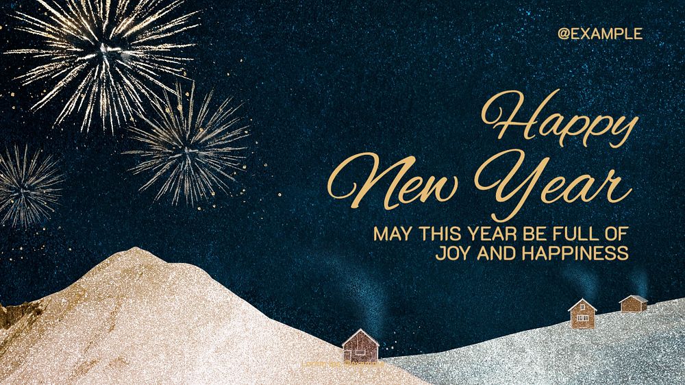 Happy New Year blog banner template