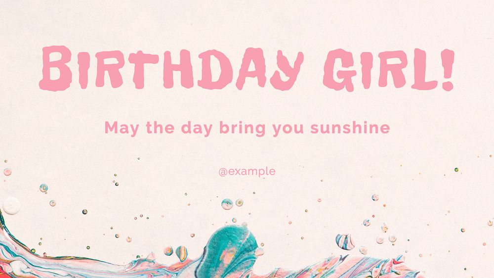 Birthday girl blog banner template