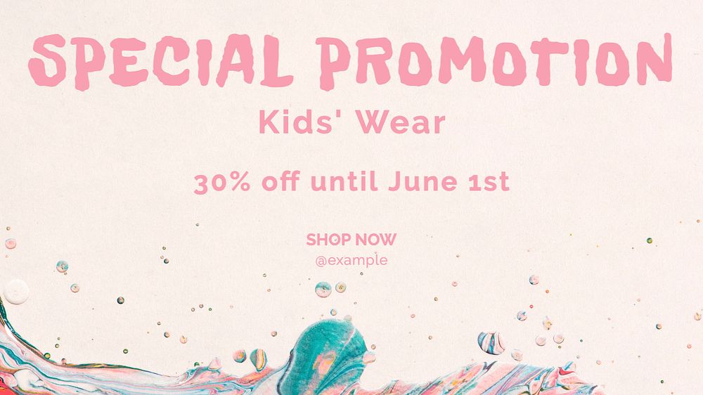 Kids' wear promotion blog banner template