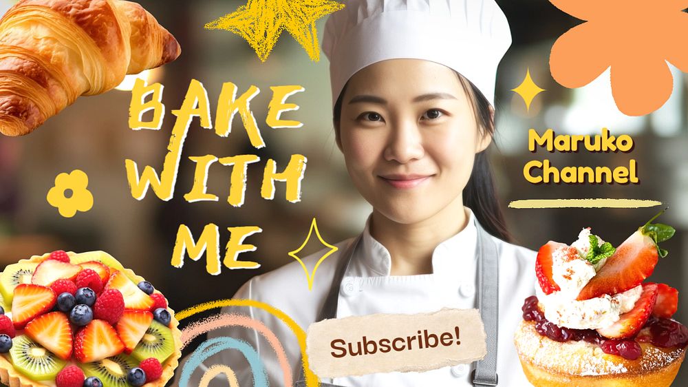 Baking tutorial blog banner template