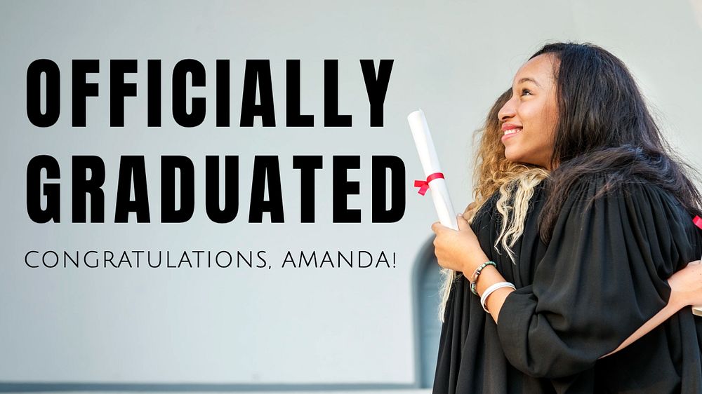 Officially graduated blog banner template