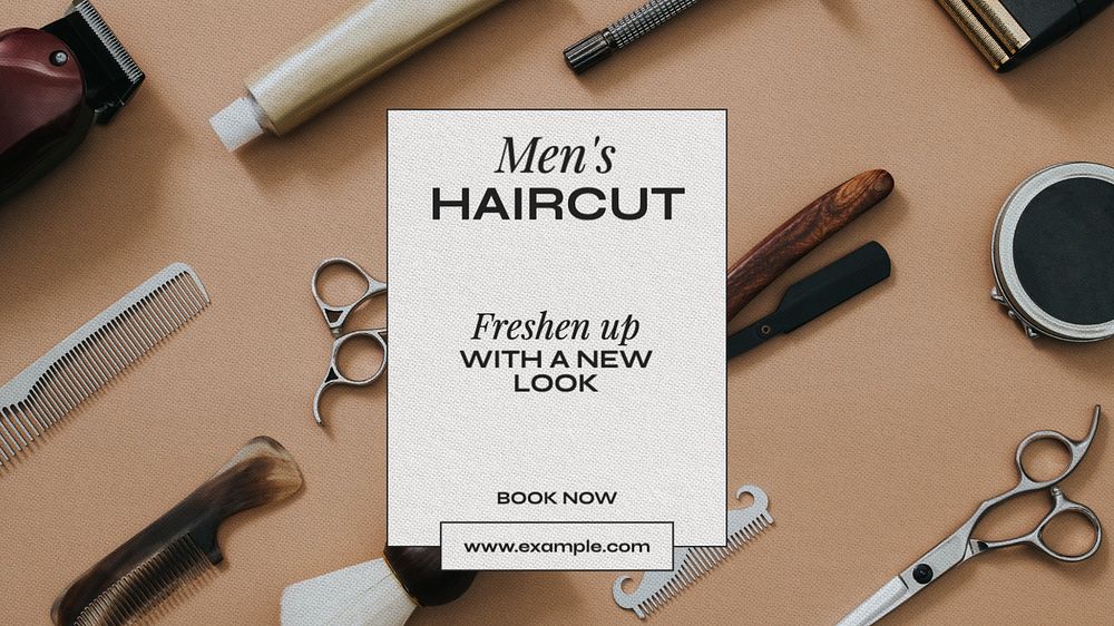 Men's haircut blog banner template