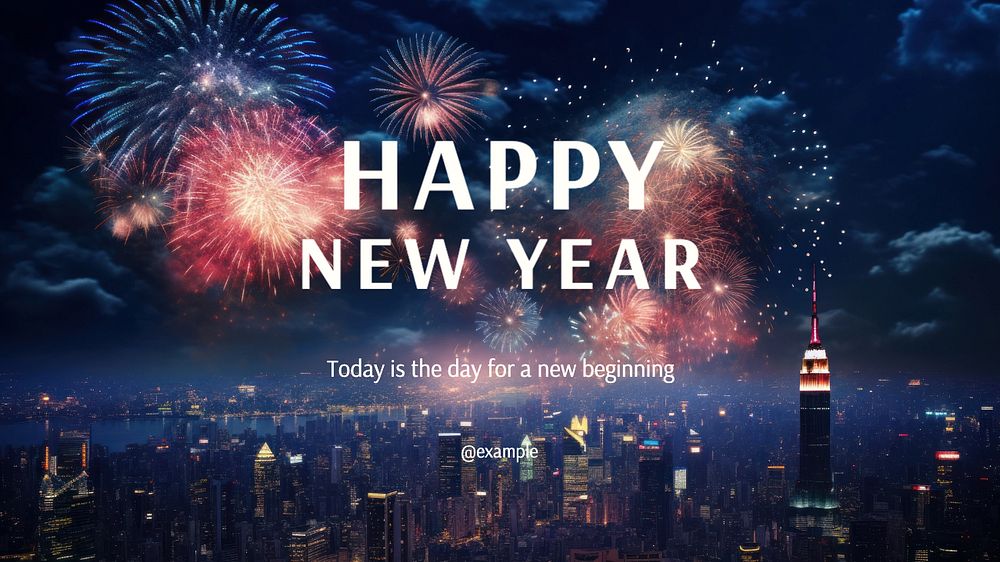 Happy new year blog banner template