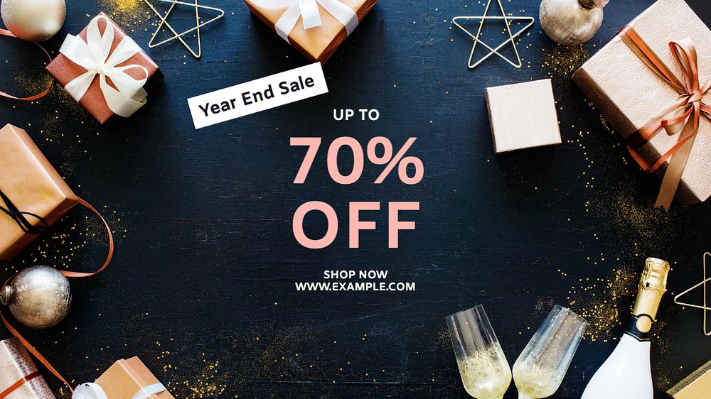 Year end sale blog banner template