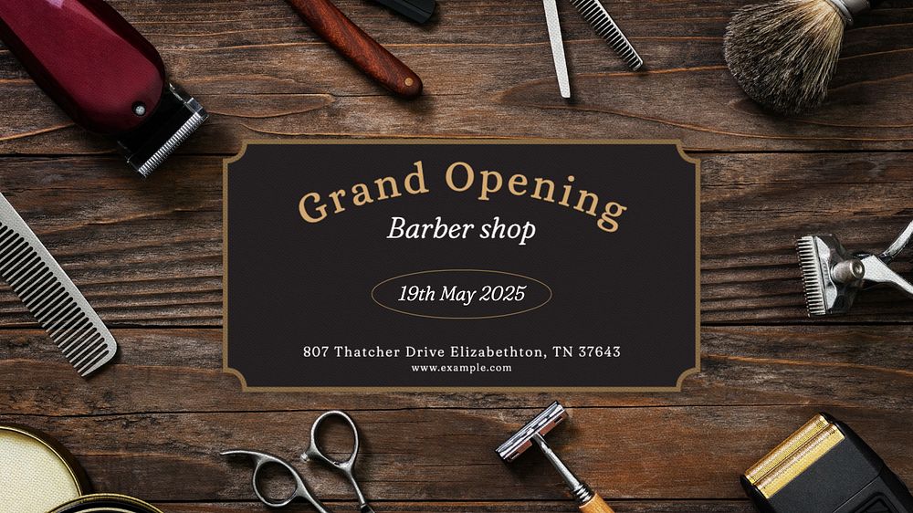 Barber grand opening blog banner template