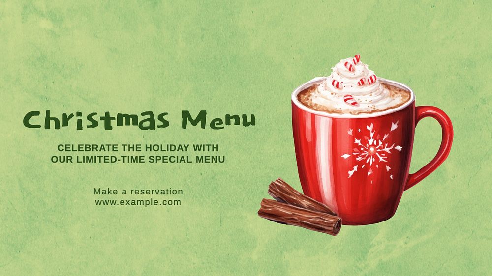 Christmas menu blog banner template