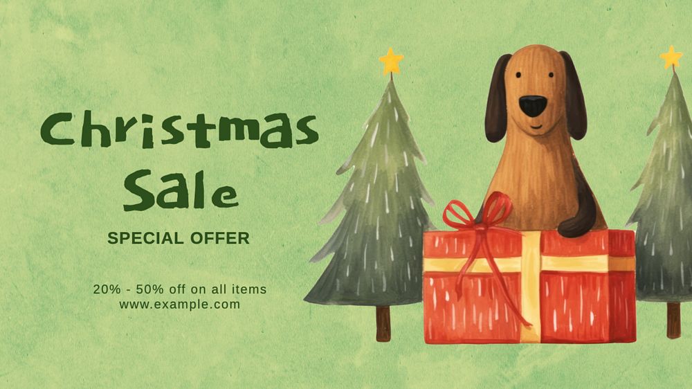 Christmas sale blog banner template