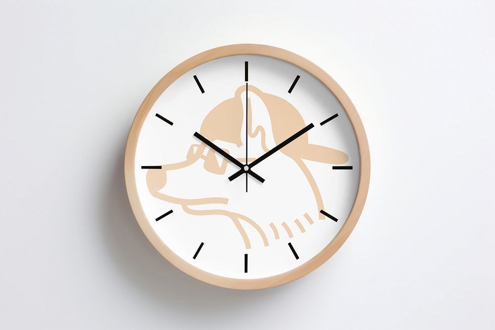 Wall clock editable mockup