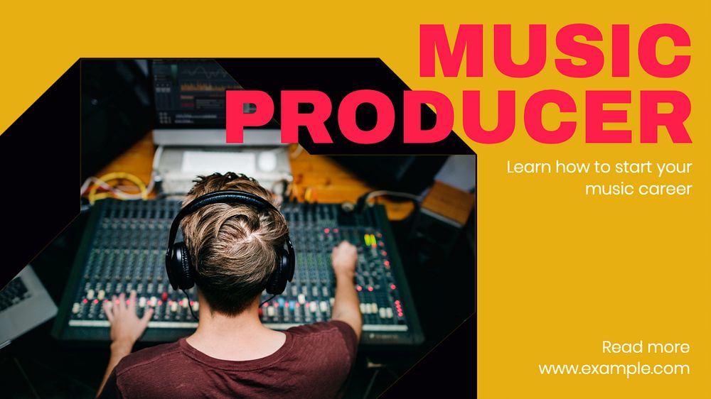 Music producer  blog banner template