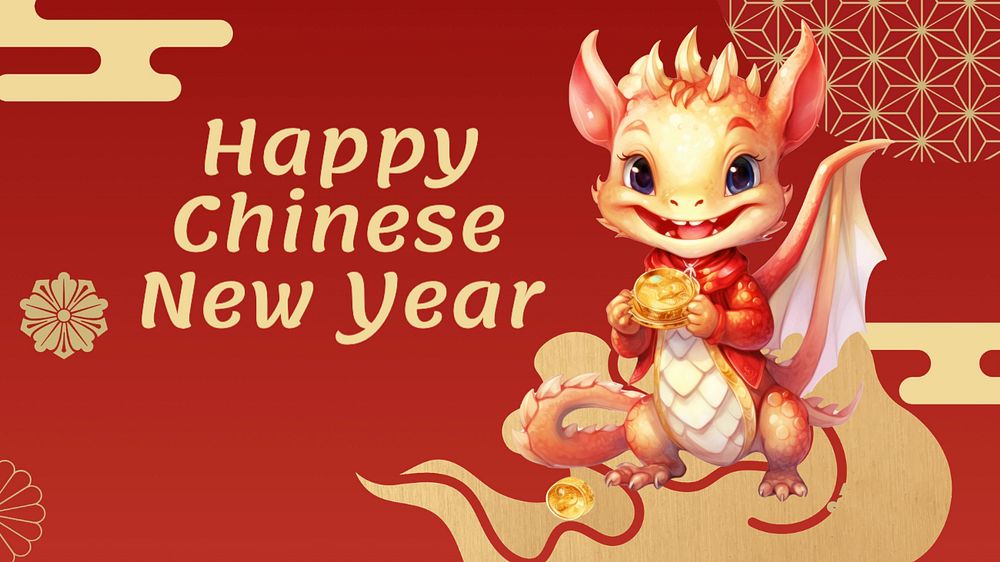 Happy Chinese new year  blog banner template