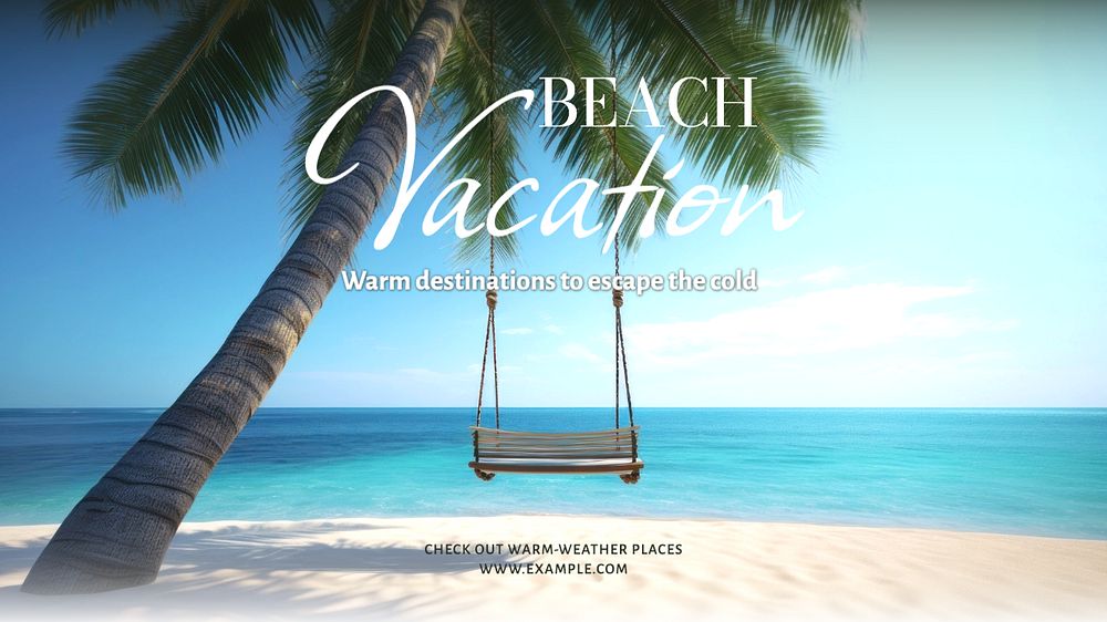 Beach vacation  blog banner template