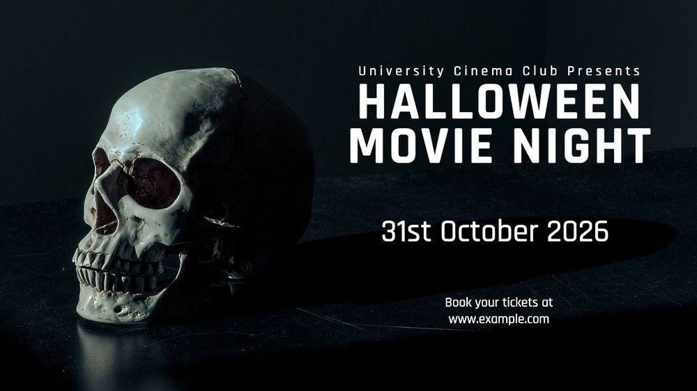 Halloween movie night  blog banner template