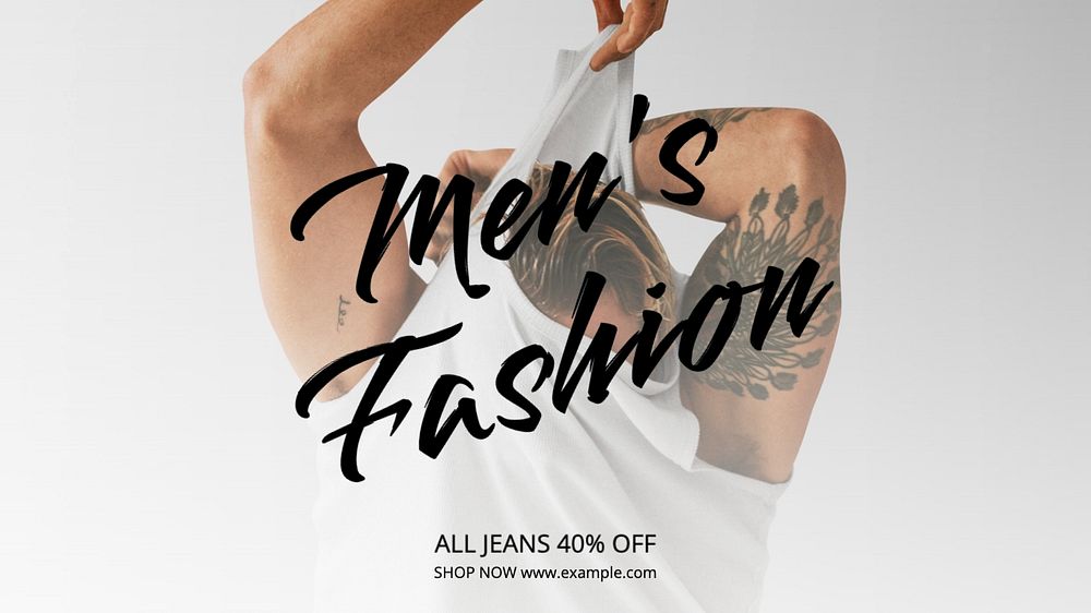 Men's fashion  blog banner template