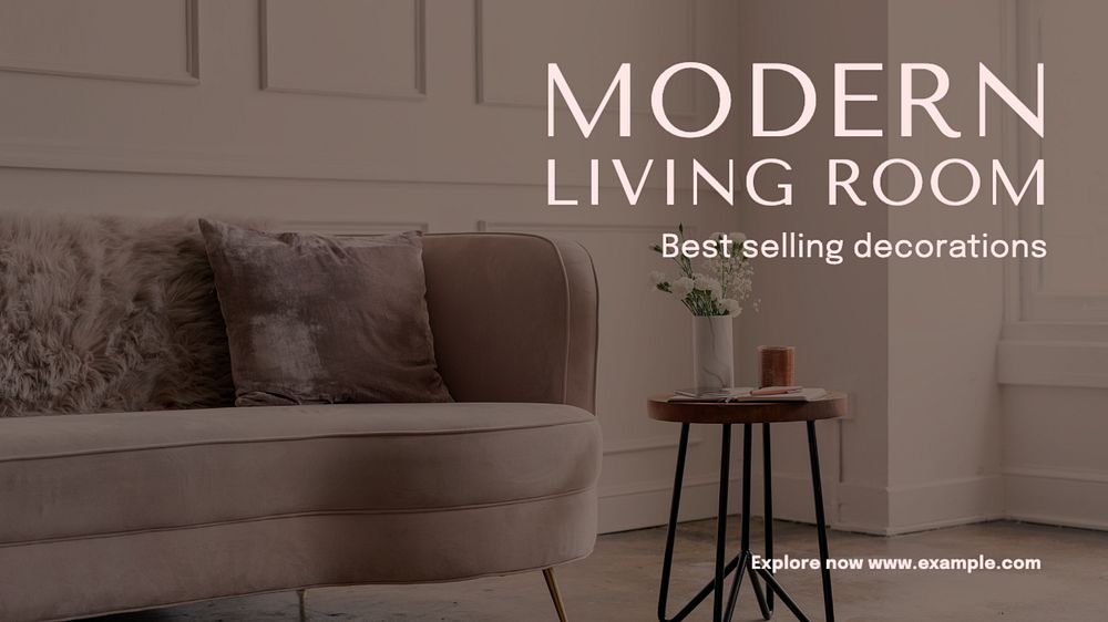 Modern living room  blog banner template