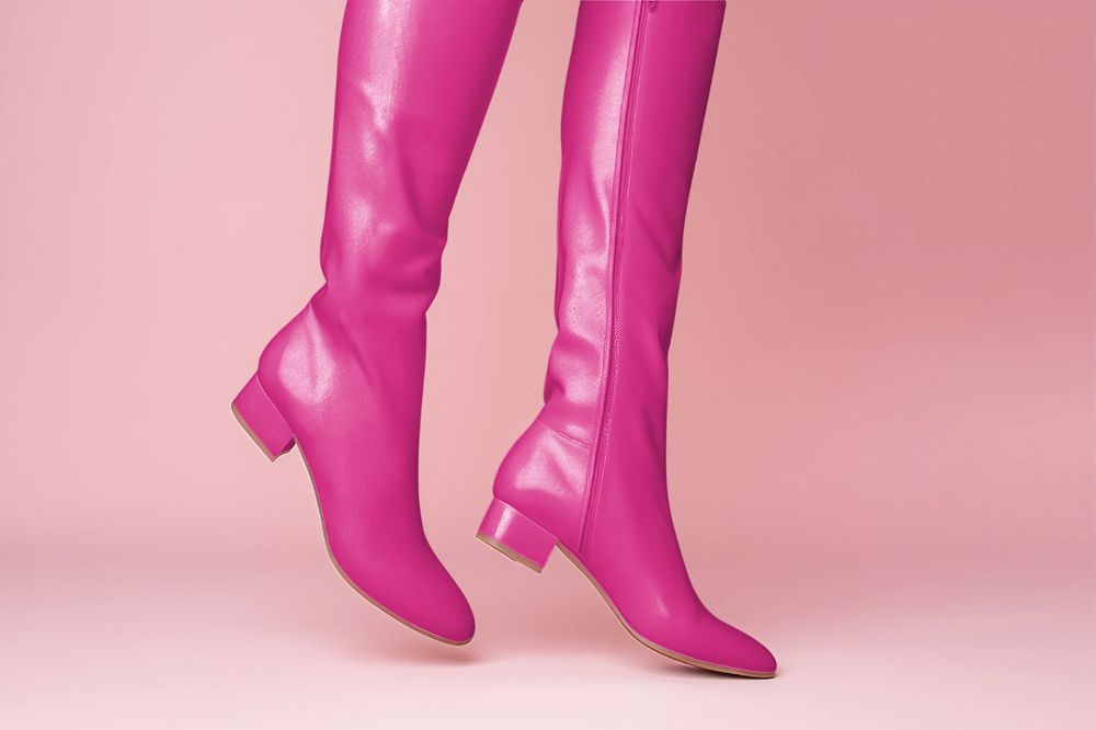 Women's knee-high boots editable mockup