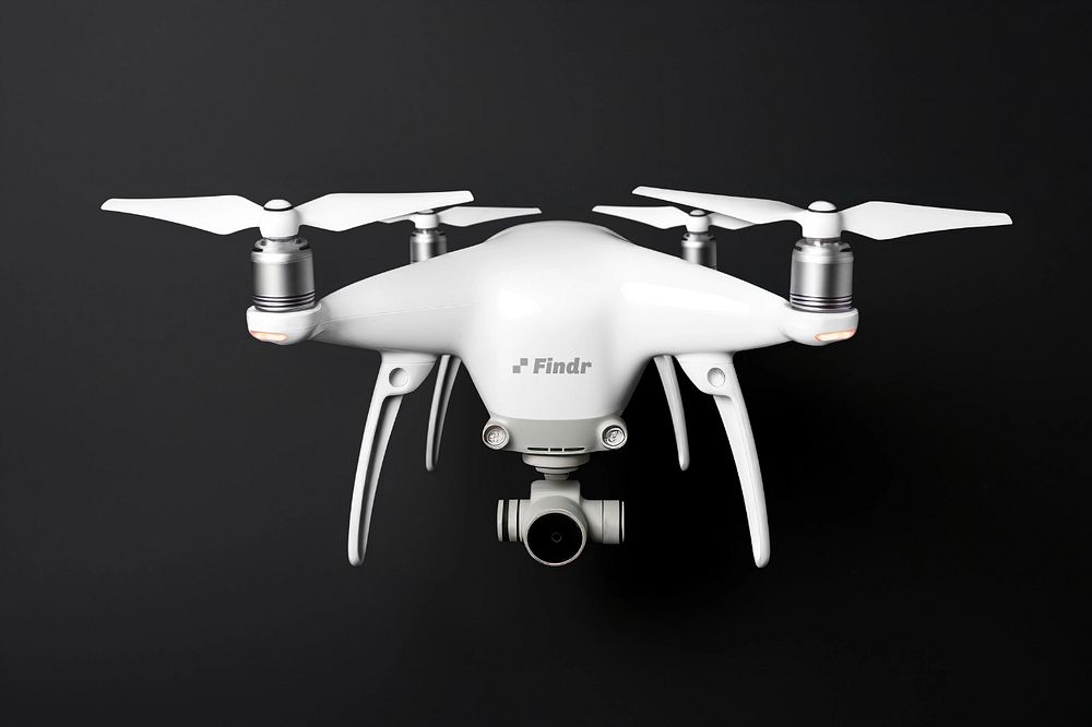 Surveillance drone editable mockup