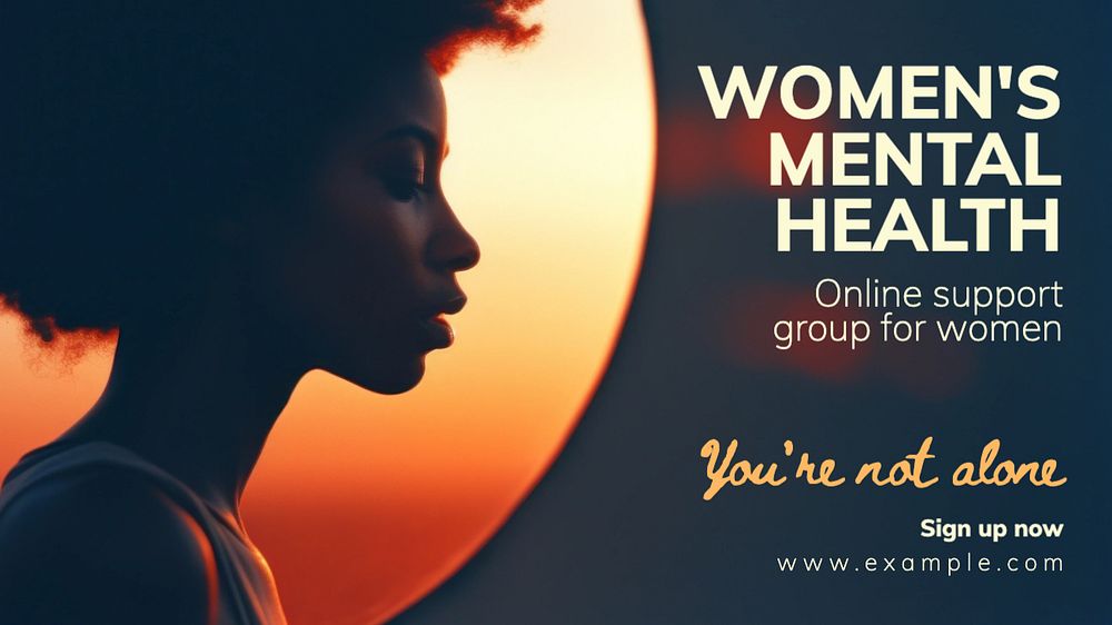 Women's mental health blog banner template