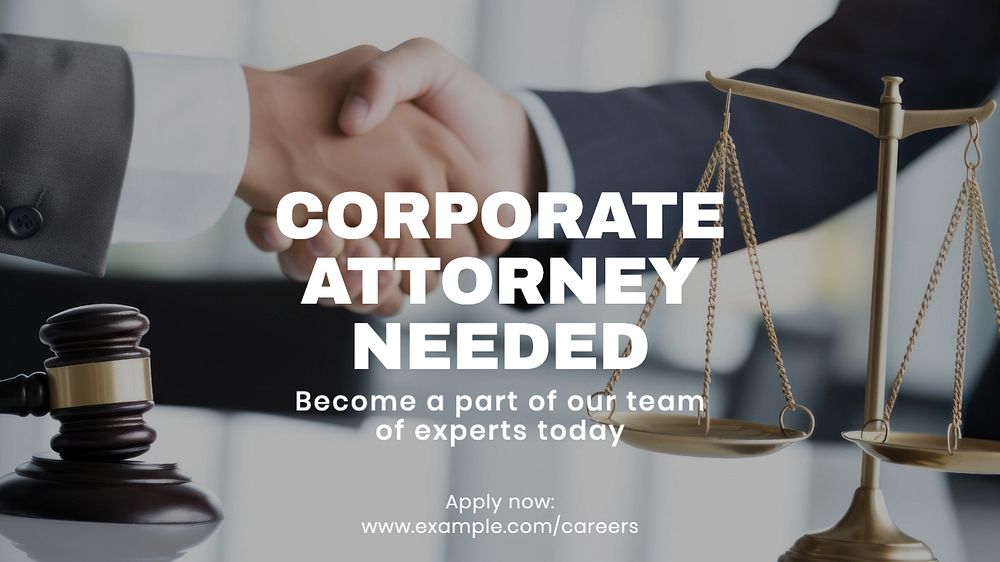 Corporate attorney recruitment blog banner template