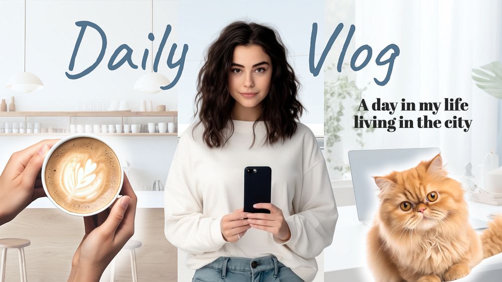 Daily vlog blog banner template