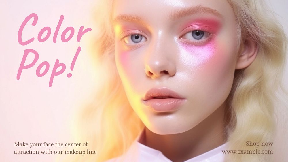 Color pop makeup blog banner template