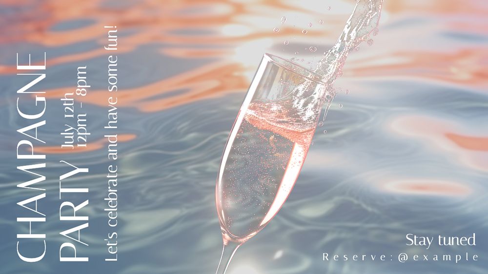 Champagne party blog banner template