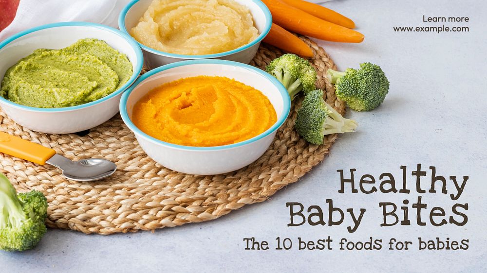 Healthy baby food blog banner template