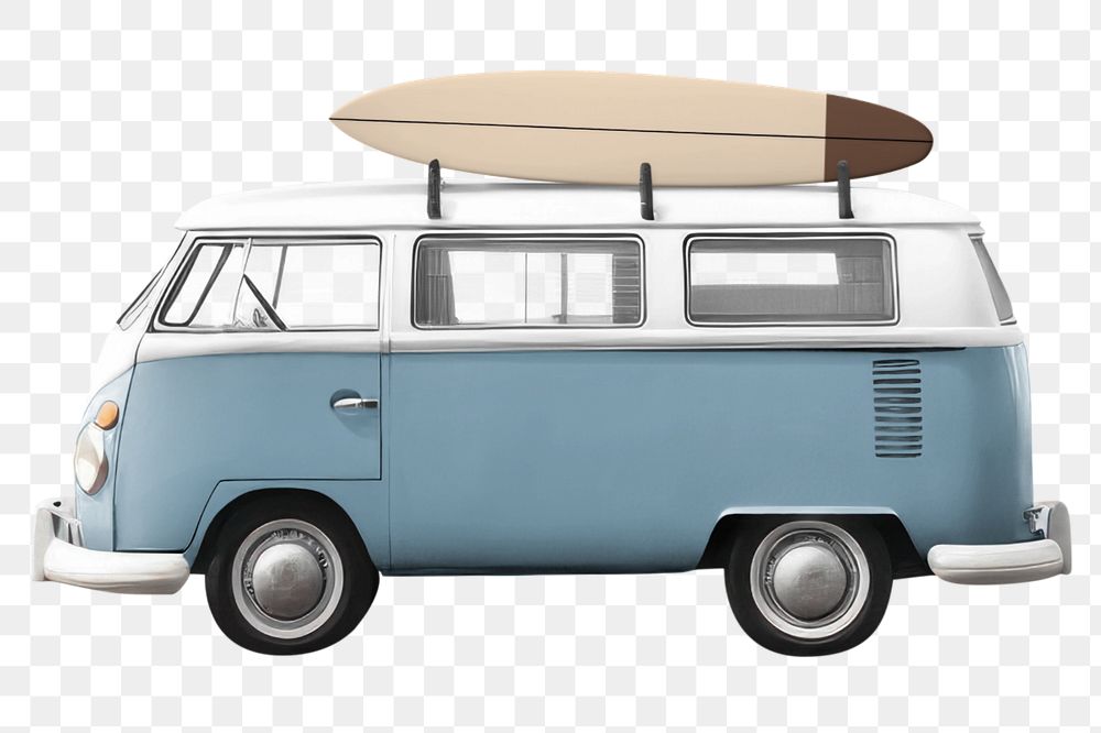 Retro microbus editable mockup element