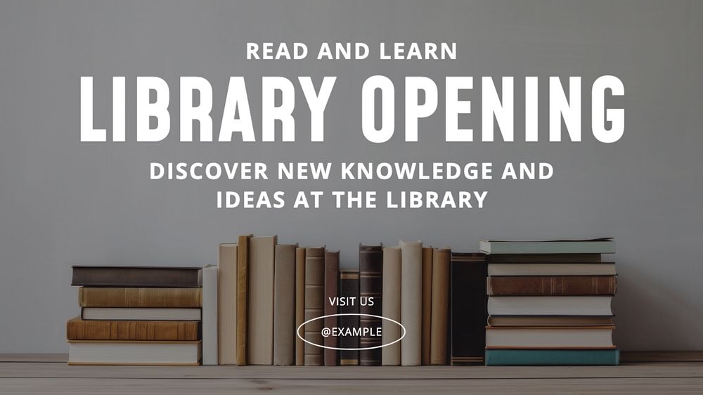 Library open blog banner template