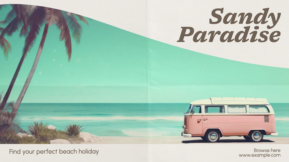 Beach holiday blog banner template