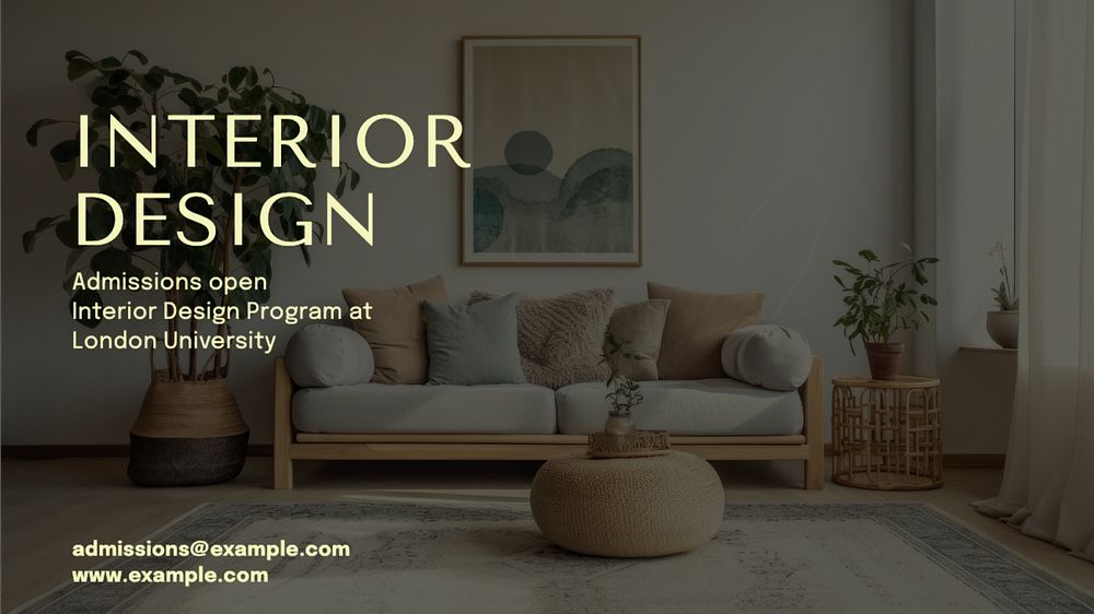 Interior design blog banner template