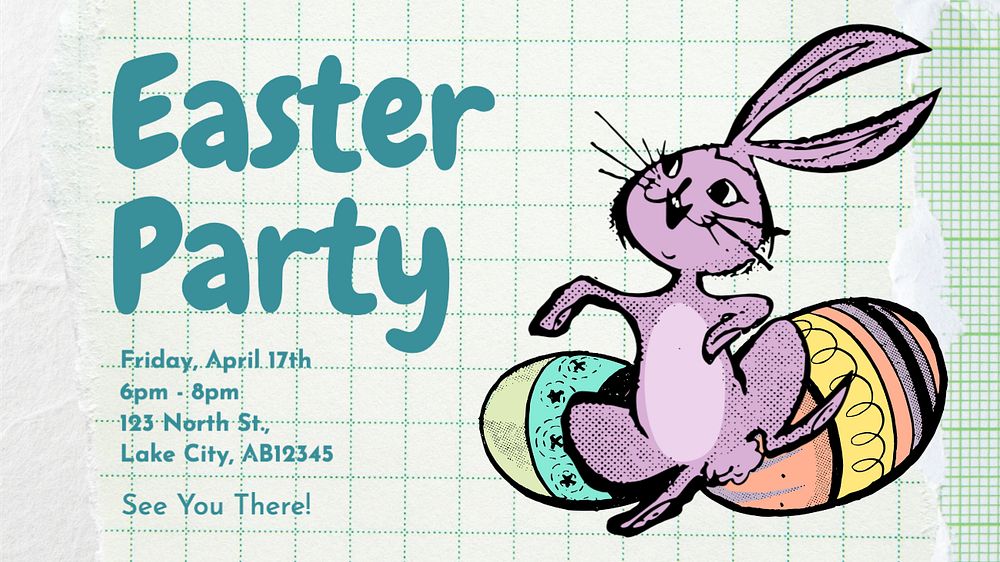 Easter party invitation blog banner template