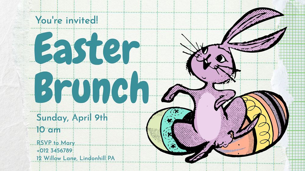 Easter brunch blog banner template