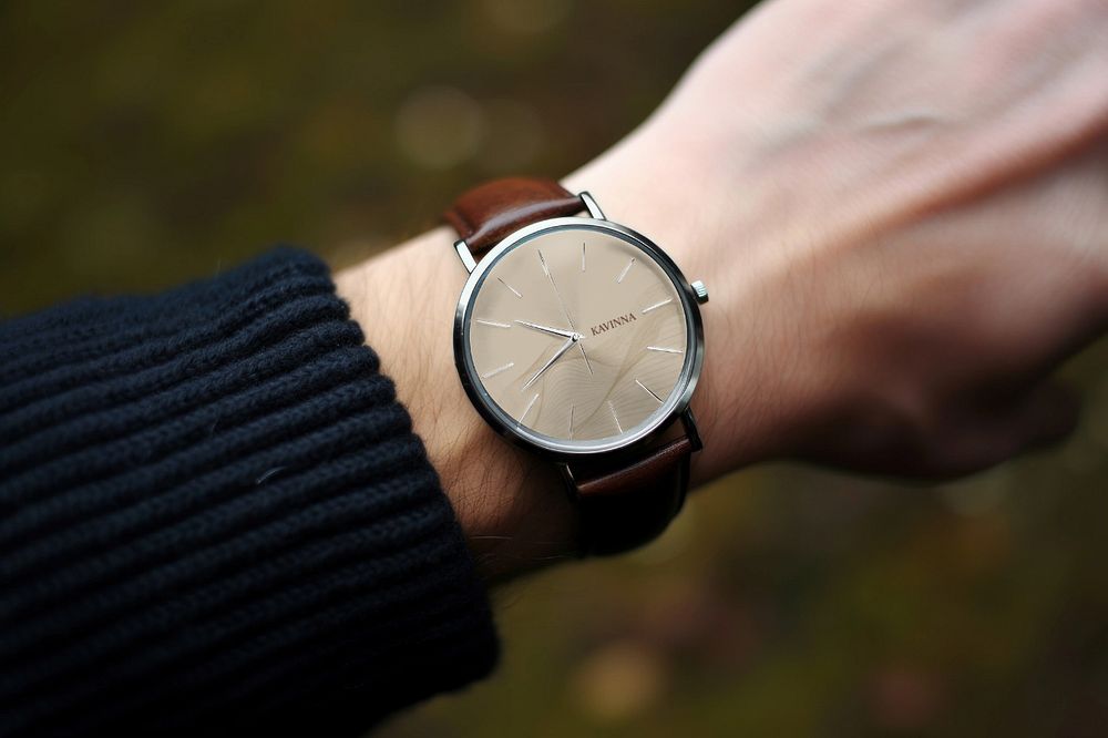 Men's wristwatch editable mockup