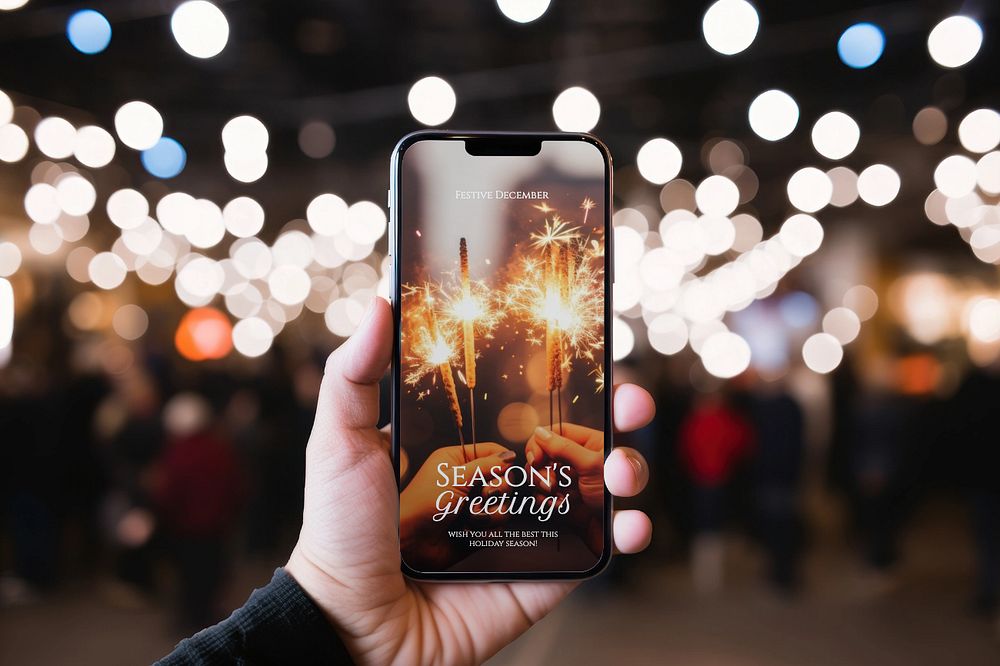 Mobile phone screen editable mockup