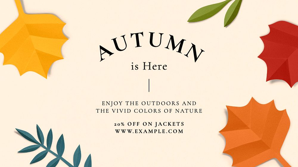 Autumn sale blog banner template