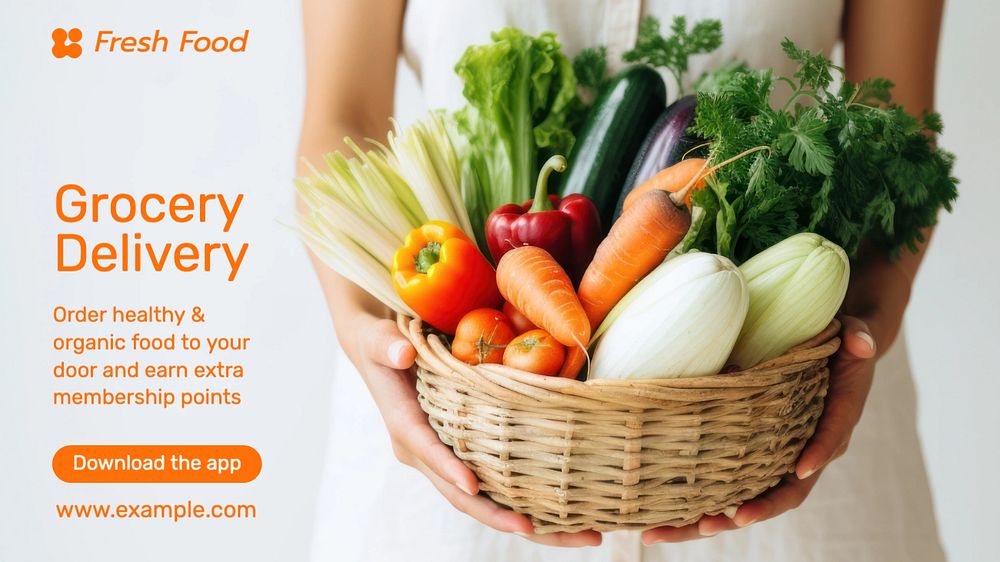 Grocery delivery blog banner template