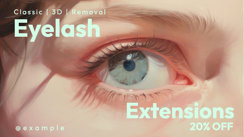 Eyelash extension blog banner template