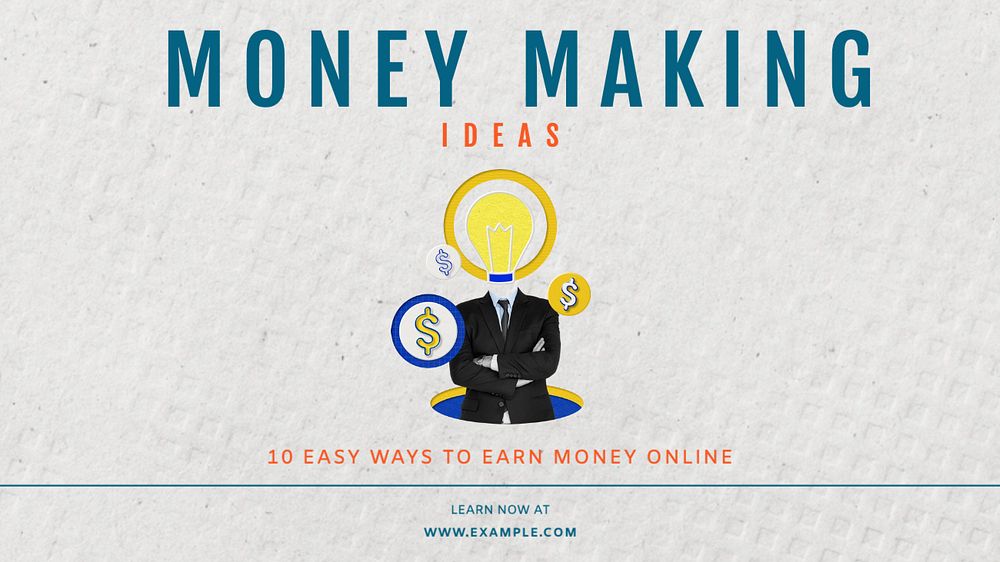 Money making ideas blog banner template