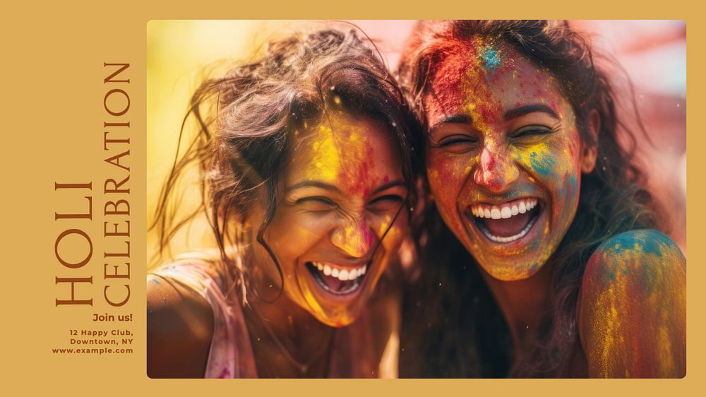 Holi celebration blog banner template