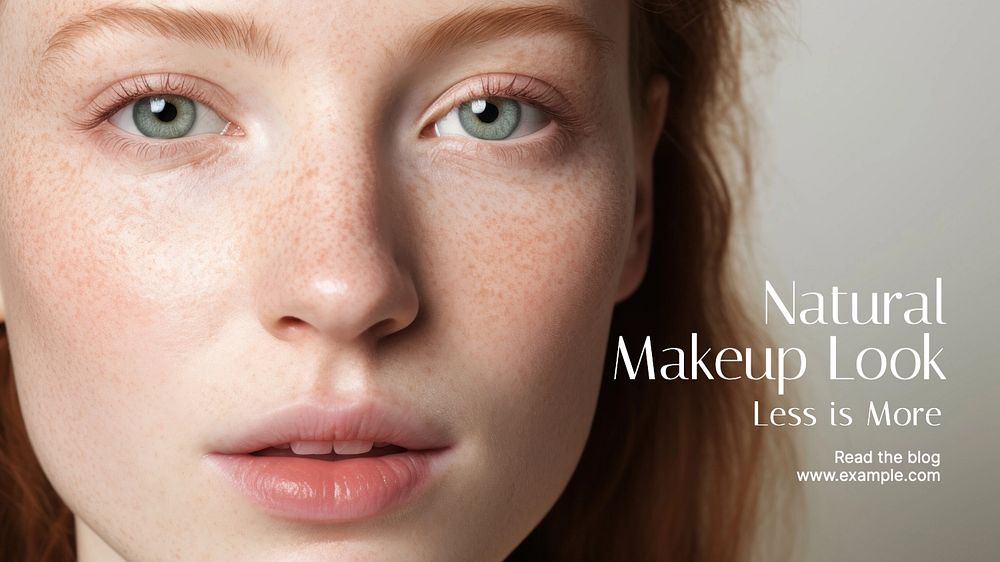 Natural makeup look blog banner template