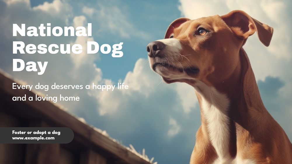 Rescue dog day blog banner template