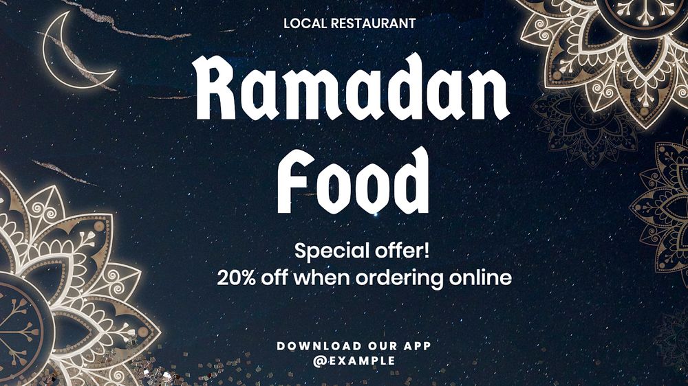 Ramadan food blog banner template